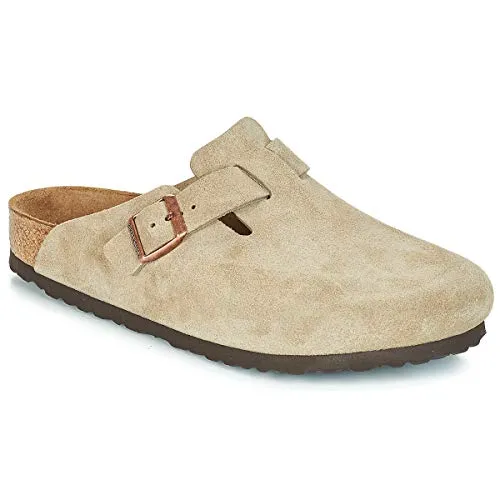 BIRKENSTOCK Boston Taupe Weichbettung Veloursleder