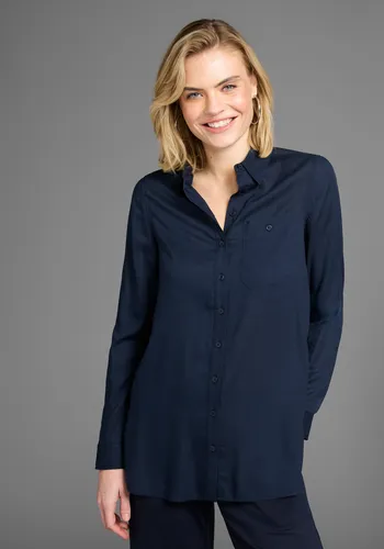 Stylische Longbluse in Navy, Gr. 38 - Hemdblusen von OTTO products, bequem und modisch für jeden Anlass.