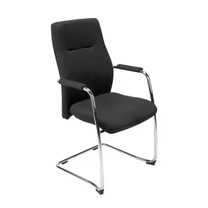 Besucherstuhl NERO LUX schwarz – NowyStyl - Bürostuhl mit Freischwinger-Design und festen Armlehnen, belastbar bis 110 kg, ideal für Konferenzen oder Besprechungen.