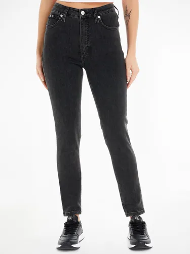 Calvin Klein Jeans HIGH RISE SKINNY Hosen Damen, Denim Black - Stylische Damenjeans im Five-Pocket-Style mit optimaler Passform und hohem Tragekomfort. Ideal für Büro und Alltag.