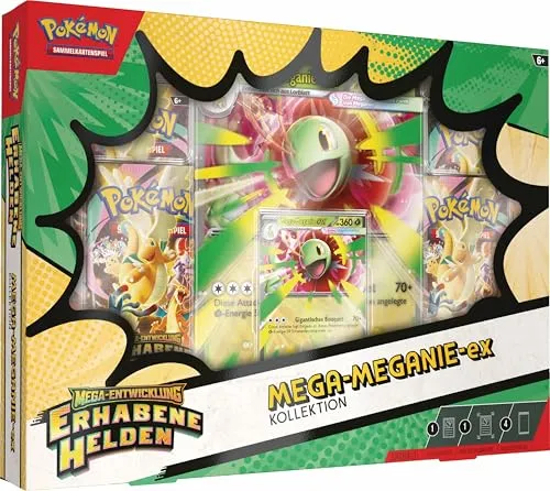 Mega-Meganie Kollektion | Pokemon Sammel-Karten deutsch - Erlebe die Faszination des Pokémon TCG mit der Mega-Meganie Kollektion! Ideal für Sammler und Spieler, bietet diese Edition hochwertige Karten in exzellentem Zustand. Perfekt für stundenlangen Spielspaß!