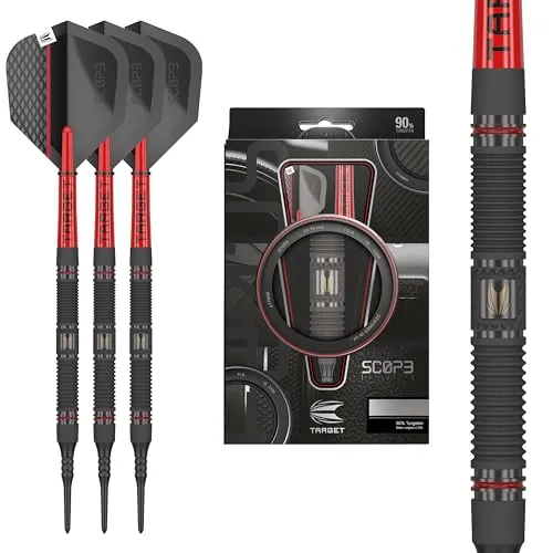 Target Darts Scope Softdarts Set, 90% Tungsten - Soft-Dartpfeile mit 90% Tungsten Barrel für optimale Kontrolle und Grip. Inklusive langlebiger Pixel-Spitzen und Pro Grip Shafts für ein verbessertes Spielerlebnis.