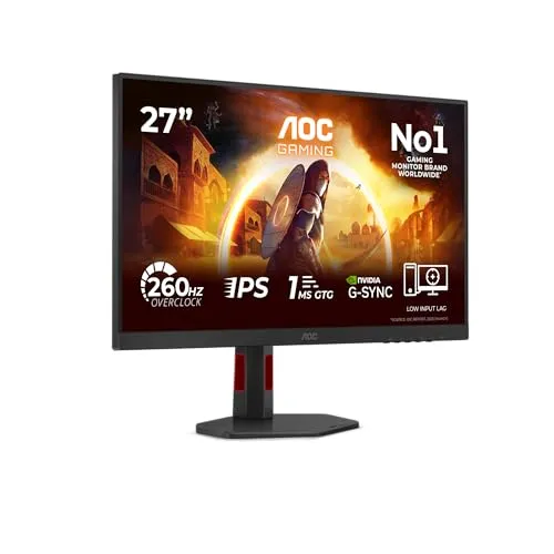 AOC 27G4ZR 27-Zoll-FHD-Monitor - Ergonomischer 27-Zoll-Monitor mit 260 Hz und schnellem IPS-Panel für flüssige Bilder. Ideal für Gamer, die Wert auf Komfort und Leistung legen.