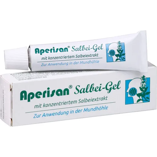 Aperisan Salbei-Gel - Arzneimittel zur Linderung von Zahnfleischreizungen mit beruhigendem Salbei-Extrakt, ideal nach Zahnpflegebehandlungen oder bei Prothesentragen.