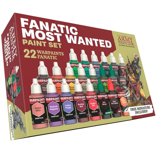 The Army Painter Warpaints Fanatic: Most Wanted Set - Modellbau-Farben mit 22 handverlesenen Acrylfarben, inkl. Metallics und Effekten, ideal für Wargames und Warhammer, bietet unübertroffene Deckkraft und intensives Pigment für perfekte Miniaturmalerei.