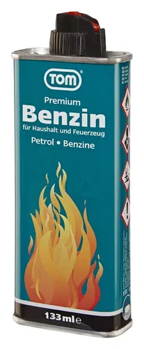 TOM Feuerzeug-Reinigungsbenzin LF-133 - Haushaltshelfer, effektives Reinigungsbenzin für Feuerzeuge und vielseitige Anwendungen im Haushalt.