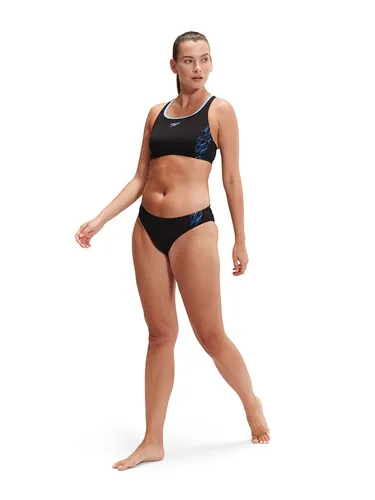 Speedo Bikini "Eco+ Placem" in Schwarz/ Hellblau/ Blau, Größe 36, schwarz/Blau, Damen