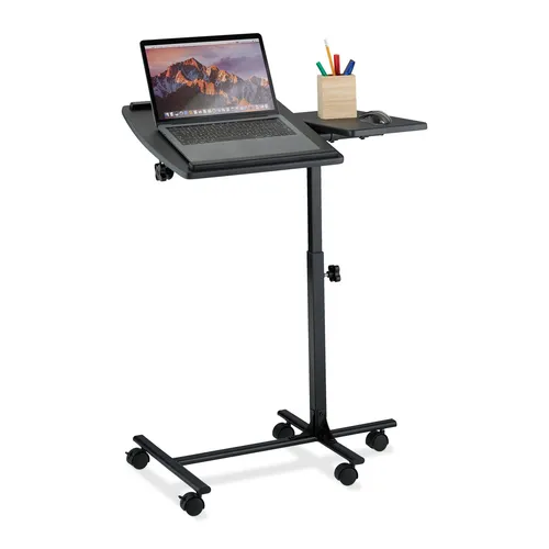 Laptoptisch mit Rollen - Computertisch für flexibles Arbeiten - Schreibtisch & Computermöbel: Flexibler Laptoptisch mit Rollen, ideal für Home Office oder unterwegs, bietet eine praktische Arbeitsfläche mit einer Breite von 40 cm.