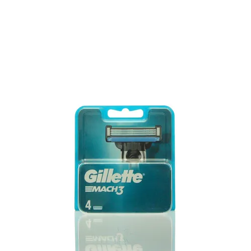 Gillette MACH3 Rasierklingen 4 - Nassrasierer mit 4 Stück Gillette MACH3 Rasierklingen für eine gründliche Rasur mit weniger Zügen und Hautirritationen – genießen Sie die innovative 3-Klingen-Technologie für ein einzigartiges Rasurerlebnis.
