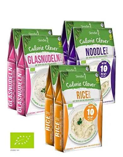 Shirataki Konjak Asia Probierpaket: 2 x Glasnudeln-Style 250g, 2 x Rice-Style 250g, 2 x Noodle-Style 250g