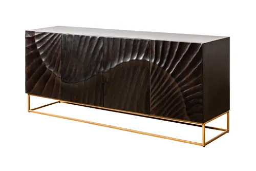 Sideboard 177 x 76 x 38 cm Mango - Dunkelgrau - 39232