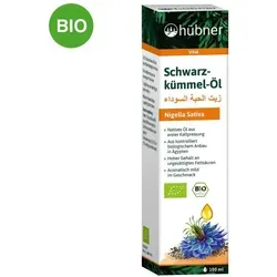 Hübner Schwarzkümmel-Öl Bio De-öko-003 - Bio Speiseöl mit hohem Anteil an ungesättigten Fettsäuren, ideal zum Verfeinern von Gerichten und bekannt für seine positiven Wirkungen auf das Wohlbefinden.