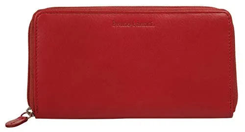 Bruno Banani Geldbörse aus echtem Leder, rot - Geldbörse aus hochwertigem, leicht glänzendem Echtleder, klassisches Design im Querformat. Ideal für stilbewusste Menschen, die Wert auf Qualität legen.