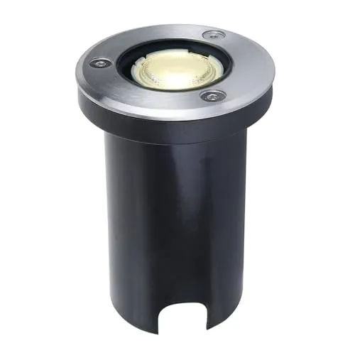 Lucande Kenan Erd Spot IP67 Steel - Bodeneinbauleuchte mit IP67 Schutz, ideal für Gartenwege und Blumenbeete. Schafft warmes Licht und trotzt Regen und Schmutz für eine einladende Atmosphäre das ganze Jahr über.