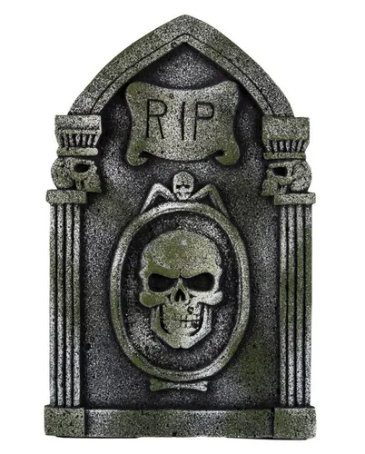 Horror-Shop Dekoobjekt R.I.P. Grabmal als Halloween Grabstein mit Totensc