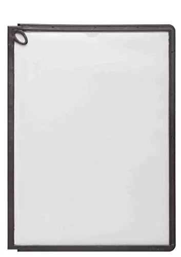 Durable Sichttafel Sherpa Panel A4 - 5 Stück in Graphit - Mehrzwecktafeln mit stabiler, farbiger Kunststoffrahmen und reflexionsarmer Folie, ideal für DIN A4 Dokumente. Umweltfreundlich und 100% recycelbar – Made in Germany.