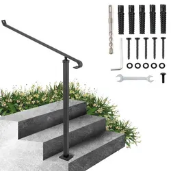 VEVOR Handläufe für Außentreppen - Schmiedeeisen Geländer - Robustes Schmiedeeisen-Handlauf für 2-3 Stufen, ideal für Außentreppen. Einfache Installation und hohe Tragfähigkeit von 220 kg, perfekt für Sicherheit und Stil.