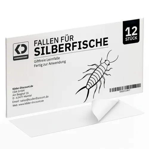 Köder-Discount Silberfischfallen, 12 Stück, Giftfreie Monitoring-Fallen