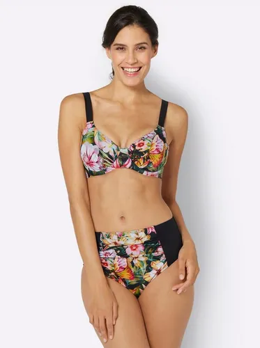 Witt Bügel-Bikini in Schwarz-Bunt - Bügel-Bikini in Körbchengröße B, Größe 40, aus pflegeleichtem 80% Polyamid und 20% Elasthan, ideal für perfekten Halt und Komfort beim Schwimmen.