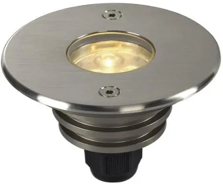 SLV DASAR 920 Outdoor LED Bodeneinbauleuchte - Lampen, begehbare Hochvolt Bodeneinbauleuchte mit Edelstahlblende und teilsatinierter Glasabdeckung für stilvolle Außenbeleuchtung.