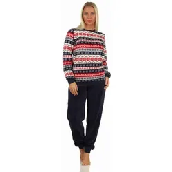 Normann Damen Pyjama Norwegerlook Langarm Schlafanzug rot 36/38 - Bequemer Damen Schlafanzug im Norwegerlook aus weichem Coralfleece. Ideal für entspannte Nächte und gemütliche Stunden zu Hause. Maschinenwaschbar und pflegeleicht.