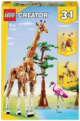 LEGO Creator 3in1 Tiersafari - Kreativ-Set mit Giraffe, Gazellen und Löwe, fördert kreatives Spielen und bietet 3 Modelle zum Bauen und Ausstellen!
