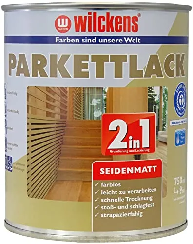 Wilckens Farben Treppen- und Parkettlack seidenmatt 750 ml - Hochwertiger Parkettlack - Hochwertiger seidenmatter Parkettlack für strapazierfähige Oberflächen. Ideal für Treppen und Parkett, bietet langanhaltenden Schutz und ansprechende Optik.