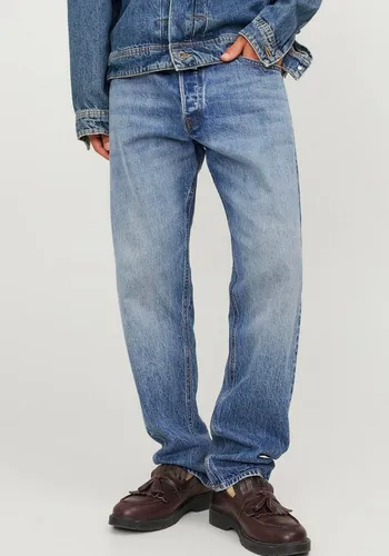 Jack & Jones Tapered-fit-Jeans JJIMIKE JJORIGINAL SBD 230 BF, blue denim - Bequeme tapered-fit Jeans aus 99% Baumwolle, mit pflegeleichtem Denim und stylishen Abriebeffekten – perfekt für lässige Outfits!