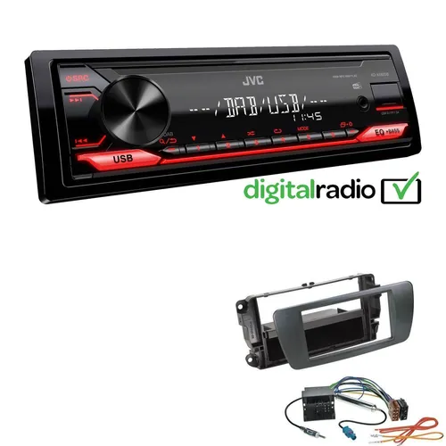 JVC KD-X182DB DAB+ USB Autoradio für Seat Ibiza IV Ibiza IV ST azabacheschwarz