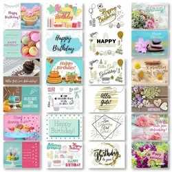 Domelo Geburtstagskarten 24er Set mit Umschlag, Happy Birthday Postkarten, Kraftpapier Karten zum Geburtstag, Geburtstagskarte für Mann/Frau/Kinder, Postkarte als Grußkarten (Set 2)
