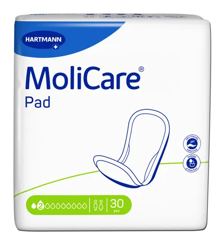 Hartmann MoliCare Pad 2 Tropfen Sparpaket (12 x 30 Stück) - Inkontinenzhilfen: Diskrete und hautfreundliche Einlagen mit starker Saugkraft für optimale Sicherheit und Komfort bei leichter Blasenschwäche.