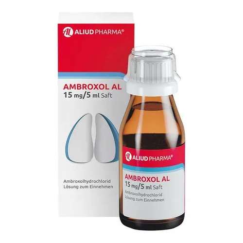 Ambroxol AL 15 mg/5 ml Saft 250 ml - Arzneimittel zur Linderung von Husten, mit wirksamem Wirkstoff Ambroxol für eine bessere Schleimlösung.