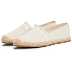 Tommy Hilfiger FRINGE CANVAS CLOSED ESPADRILLE - Espadrille Halbschuh mit ausgefransten Rand, ideal für den Sommer. Bequemer Schlupfschuh in Beige, perfekt für lässige Looks.