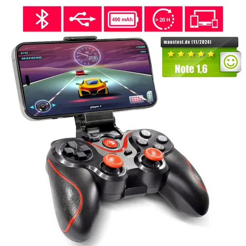 EAXUS Bluetooth Gamepad - Universal Controller für Fire TV, Smartphone & Android, ideal für Cloud Gaming und VR mit 20 Std. Akkulaufzeit