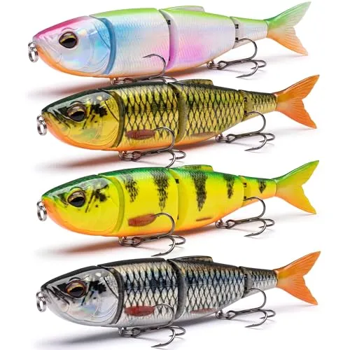 Paradox Fishing Ghost Glider Hecht-Wobbler Set – 4 Stück, 13,5cm, 21g - 4-teiliges Swimbait-Set mit ultra realistischem Lauf, ideal für Hechte. Langsam sinkend für präzise Köderführung in verschiedenen Wassertiefen. Ausgestattet mit scharfen VMC Drillinge und flexibler Gummiflosse.