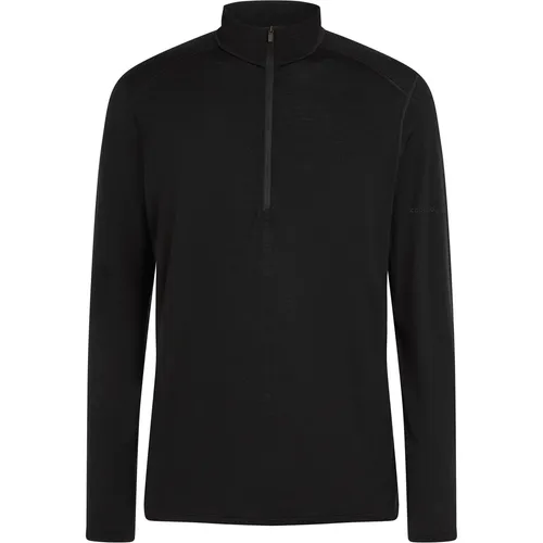 Icebreaker Men Merino 200 Oasis LS Half Zip Black (L) - Funktionsunterwäsche aus 100% Merinowolle, atmungsaktiv, geruchsabweisend und perfekt für ganzjähriges Layering mit optimaler Bewegungsfreiheit.