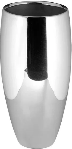 Fink Dekovase AFRICA - Handgefertigte Tischvase aus Metall - Vase aus vernickeltem Eisen mit Ø 14 cm und 28 cm Höhe, ideal für stilvolle Dekoration in jedem Raum.