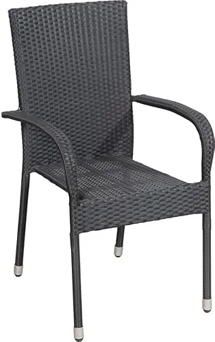 TrendLine Stuhl Malta Kunststoffrattan - Bistrostühle aus robustem Kunststoffrattan, wetterfest und ideal für Garten und Terrasse