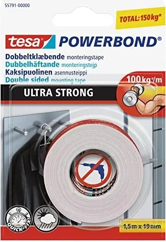 Tesa Doppelklebeband Ultra Strong weiß 55791 - Hochwertiges Doppelklebeband für starke Haftung und vielseitige Anwendungen im Büro. Ideal für saubere, unsichtbare Befestigungen.