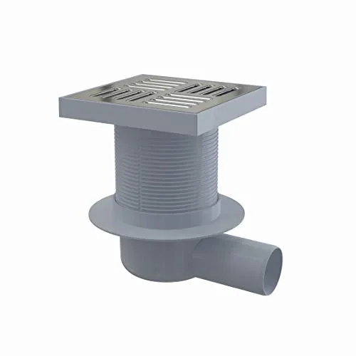 Ablaufgitter 150×150/50 mm mit Seitenablauf - Robustes Ablaufgitter für zuverlässige Entwässerung. Ideal für den professionellen Einsatz in Feuchträumen und Außenbereichen.