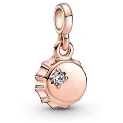 Pandora Rosévergold. Anhänger mit Edelsteinen