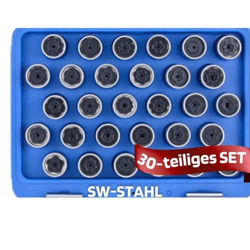 SW-Stahl 02385L Felgenschloss Demontage Satz für Mercedes-Benz - 30-tlg. Set für die einfache Montage und Demontage von Felgen, aus langlebigem Chrom-Vanadium Stahl für optimalen Diebstahlschutz und Rostbeständigkeit.