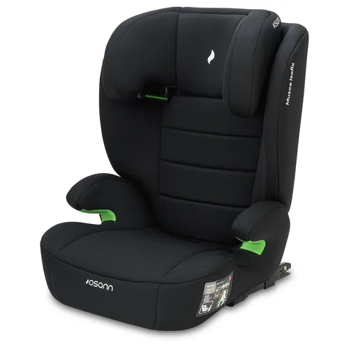 Osann Musca Isofix Kinderautositz 100-150 cm - Schwarz - Kindersitz mit ergonomischer Sitzfläche und optimiertem Seitenaufprallschutz, ideal für Kinder von 100 bis 150 cm. Sicher und flexibel montierbar mit oder ohne Isofix.