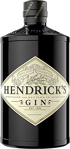 Hendrick's Gin 44,0 % vol 0,7 Liter - Premium Gin mit 11 feinen Botanicals, verfeinert durch Damaszener-Rosen und Gurke für einen einzigartigen Geschmack. Ideal für kreative Cocktails und Genießer.