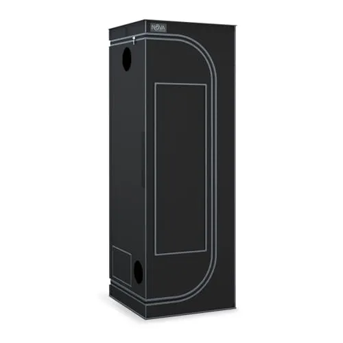 NovaGrove Growzelt 60x60x180cm – Robuste Growbox mit optimaler Lichtreflexion - Hochwertiges Growzelt mit 1680D Außenschicht und reflektierender Innenbeschichtung. Extra großes Sichtfenster, stabile Konstruktion und einfache Montage für beste Ergebnisse im Pflanzenanbau.