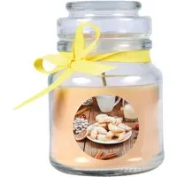 HS Candle Duftkerze & Glas Weihnachten Creme Bonbon 30h