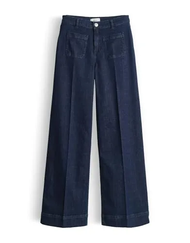 OPUS Damen Palazzo Jeans | MIVA Authentic Mid Rise Dark Replay Blue, Größe 44 L32 - Die OPUS Palazzo Jeans kombiniert modernes Design mit hohem Tragekomfort. Der lässige Schnitt und die hochwertige Baumwollmischung bieten eine perfekte Passform für stilbewusste Frauen.