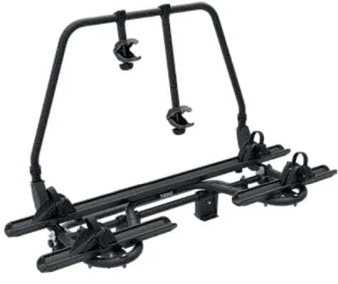 THULE Caravan Superb XT Black Deichselträger für 2 Fahrräder - Fahrradträger für Wohnwagendeichsel, abklappbar und erweiterbar auf 3 Fahrräder. Maximale Traglast von 60 kg und einfache Handhabung dank verstellbaren Radhaltern.