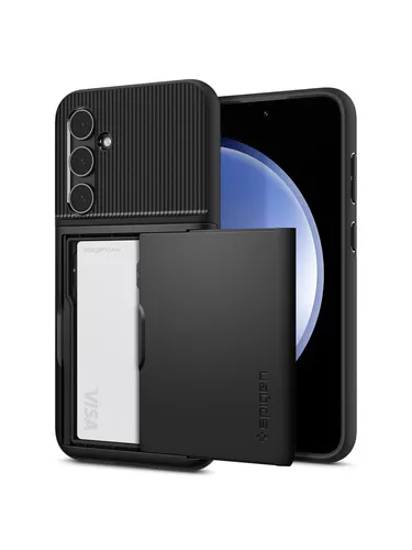 Spigen Slim Armor CS - black - Samsung Galaxy S23 FE - Handys Cover Cases, dual-layered Schutz mit integriertem Kartenhalter für zwei Karten und Bargeld, ideal für zusätzlichen Komfort und Schutz.