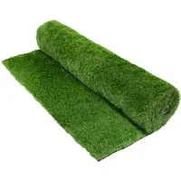 ECD Germany Kunstrasen-Rolle 100x100 cm Grün H18mm - Hochwertiger Kunstrasen mit realistischer 4-Farben-Optik, ideal für Garten, Balkon oder Terrasse. Pflegeleicht und langlebig, kein Mähen oder Gießen erforderlich – für ein angenehmes Laufgefühl und vielseitigen Einsatz.